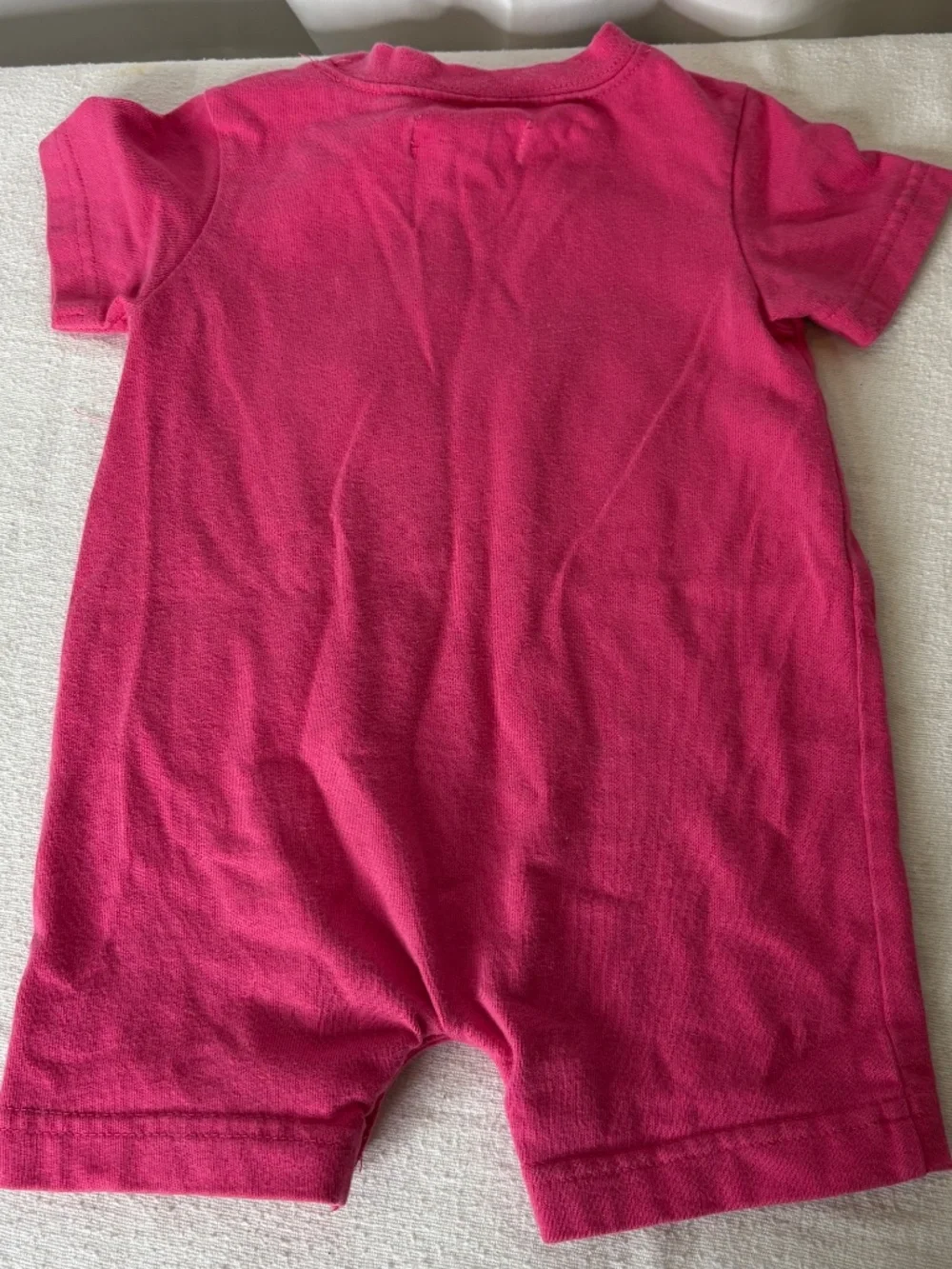 Vintage Gymboree Rainbow Tag Newborn 3-6 mos Pink Flower Embroidered Baby Romper